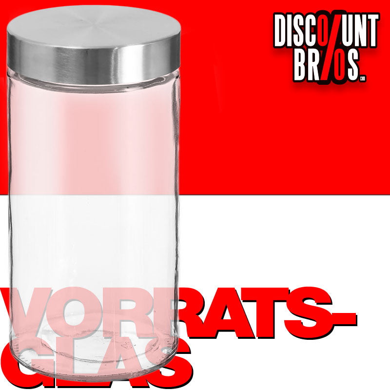 1,7 Liter VORRATSGLAS mit DECKEL Vorratsbehälter Aufbewahrungsglas transparentes Glas + Edelstahl