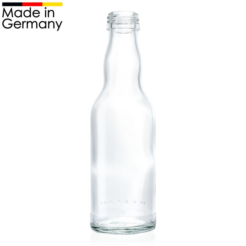 200ml GLASFLASCHE mit DECKEL Flasche mit Schraubverschluss PP28 DE