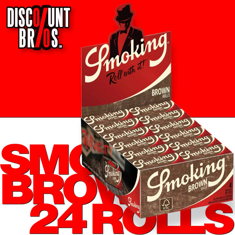 24× SMOKING BROWN ROLLS Zigarettenpapier Papers Rollen Braun