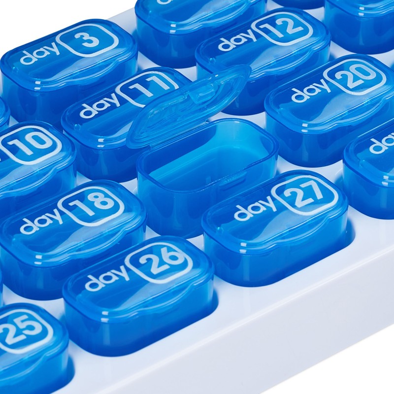 2er Set Tablettenbox PILLENBOX Pillendose mit 31 Fächern pro Box – Pillenorganizer für einen Monat