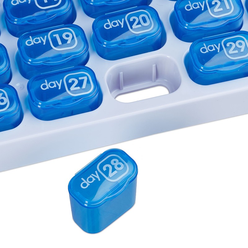 2er Set Tablettenbox PILLENBOX Pillendose mit 31 Fächern pro Box – Pillenorganizer für einen Monat