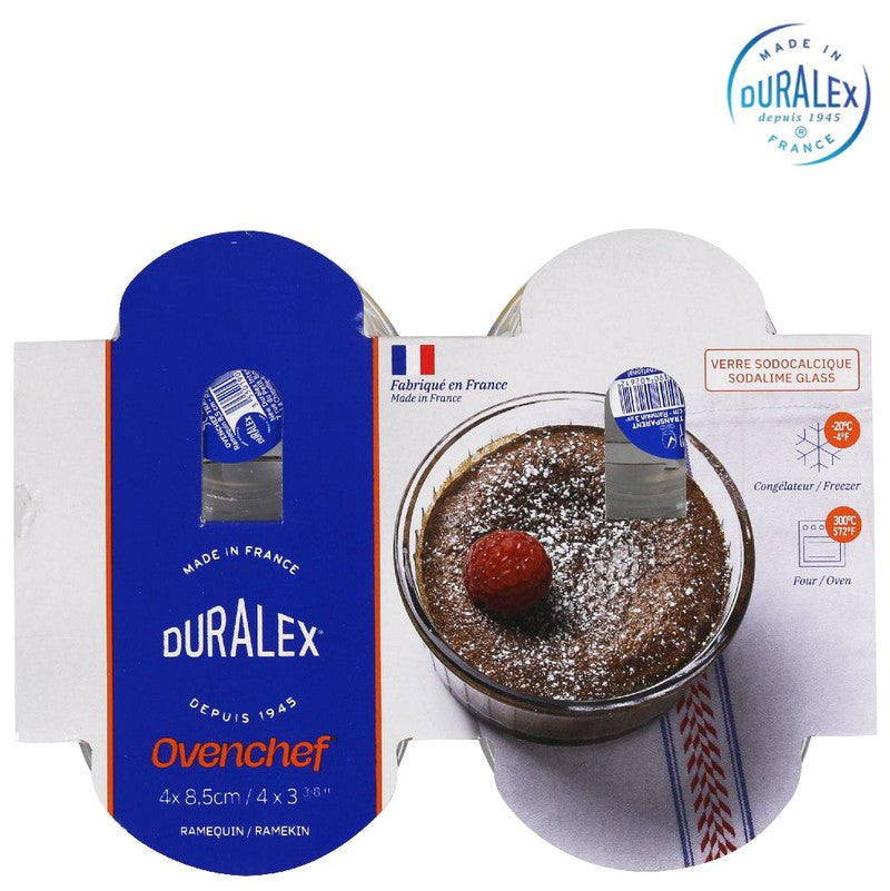 4er-Set Duralex OVENCHEF Ramequin Souffléförmchen Auflaufförmchen 8,5cm