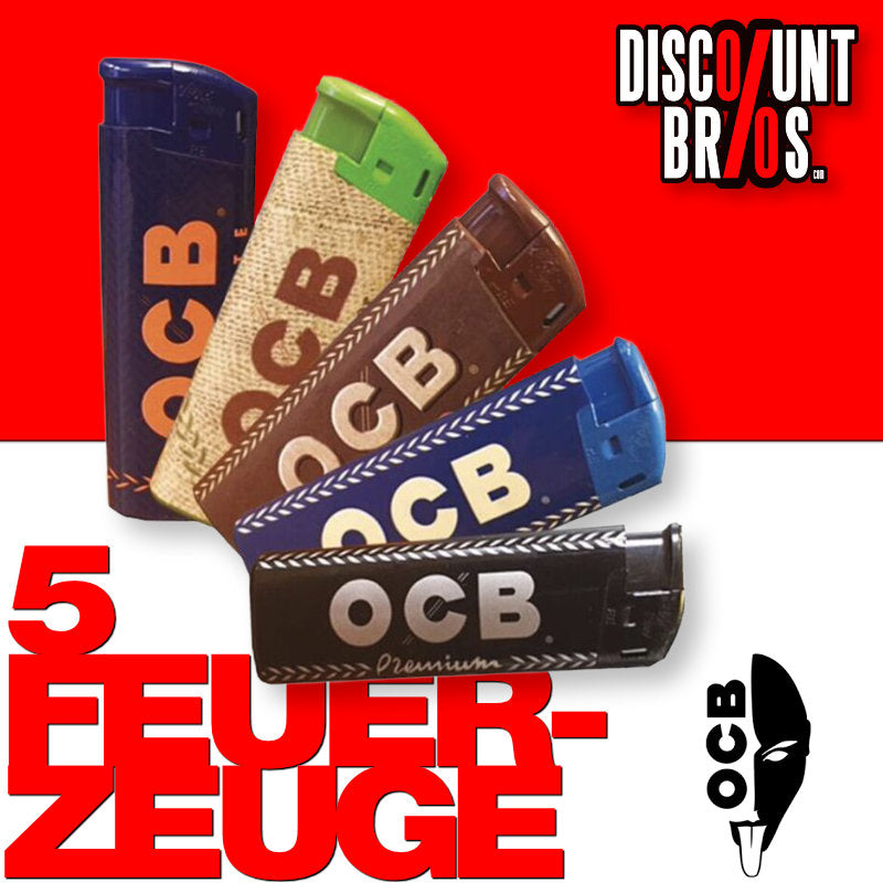 5 OCB Elektronic FEUERZEUGE "Brasilien" nachfüllbar