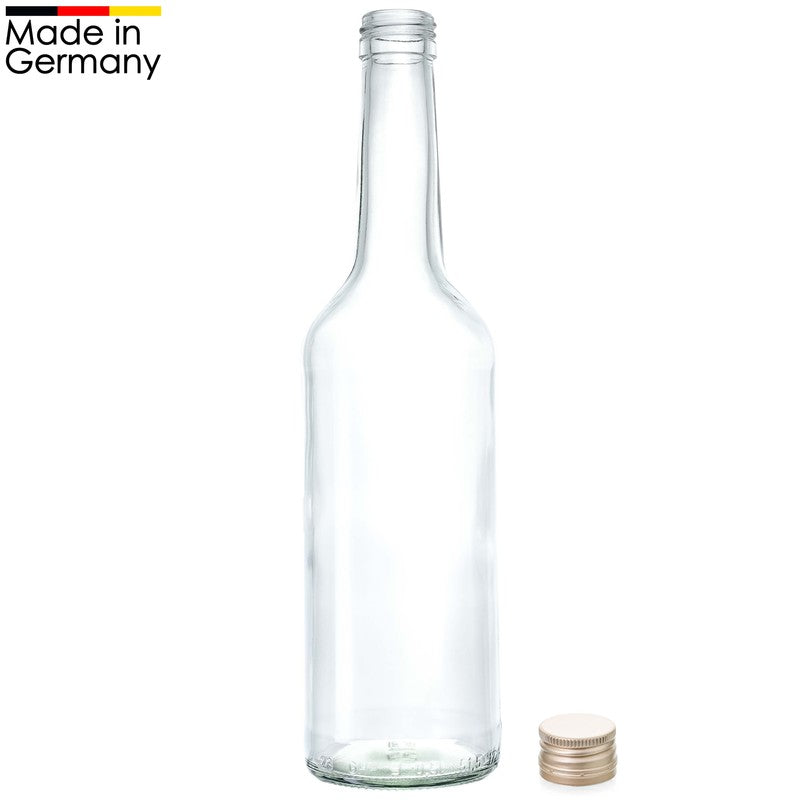 500ml GLASFLASCHE mit DECKEL Flasche mit Schraubverschluss PP28 DE