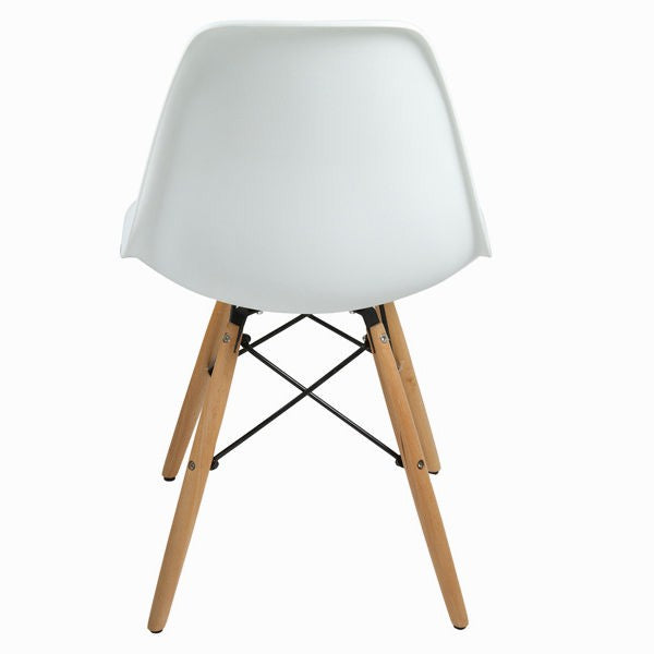 Designer STUHL Esszimmerstuhl | Kunststoff Sitz und Beine aus Buchenholz WEISS