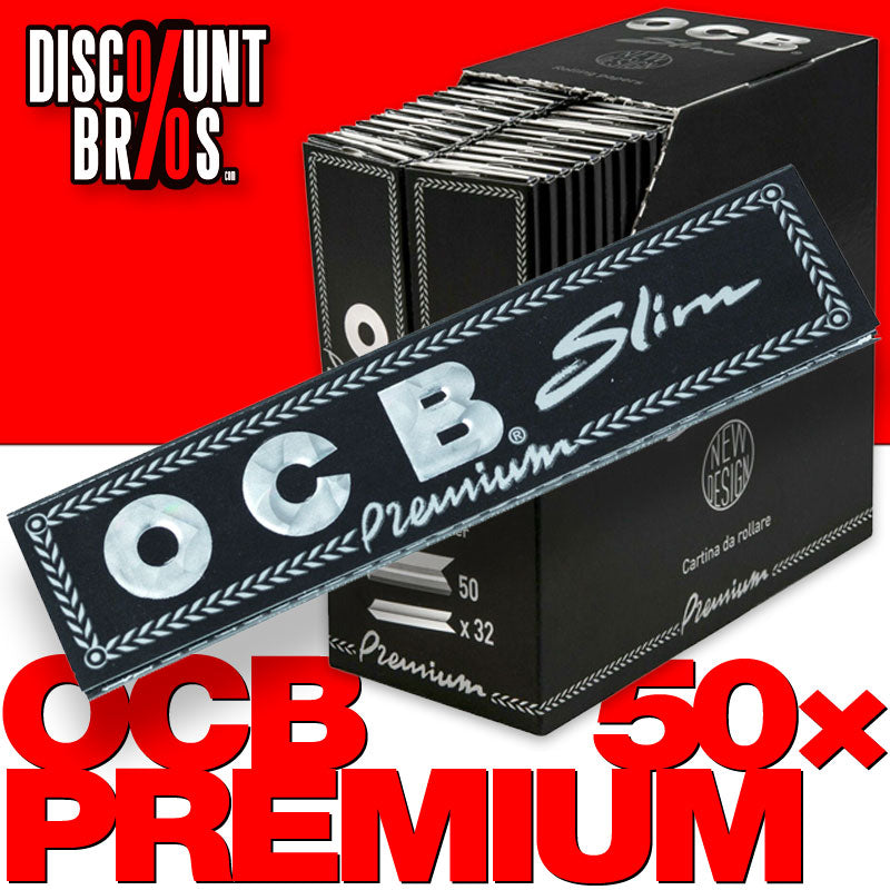 50 × OCB PREMIUM King Size Papers Black Schwarz Zigarettenpapier 32 Blatt 109×44mm