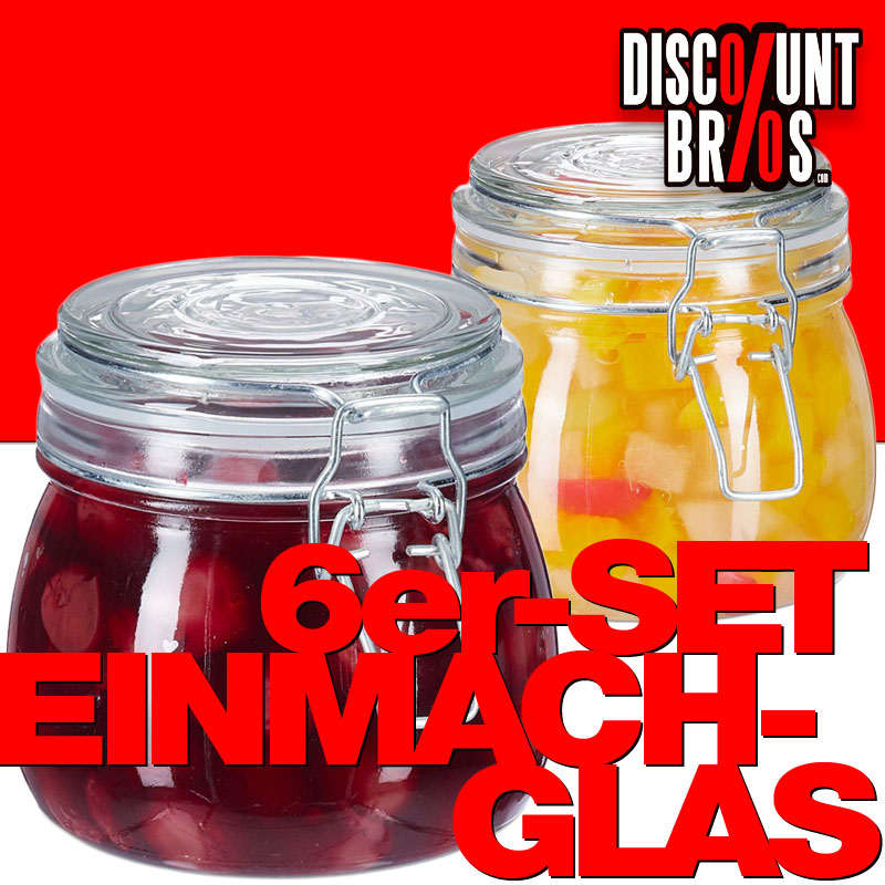6er-Set 500ml EINMACHGLÄSER Einmachglas Glas mit Bügelverschluss
