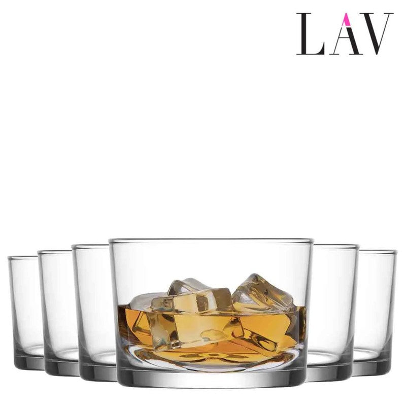 6er-Set Bodega Gläserset TRINKGLAS Glas Trinkgläser Gläser Wassergläser Whiskygläser von LAV 240ml