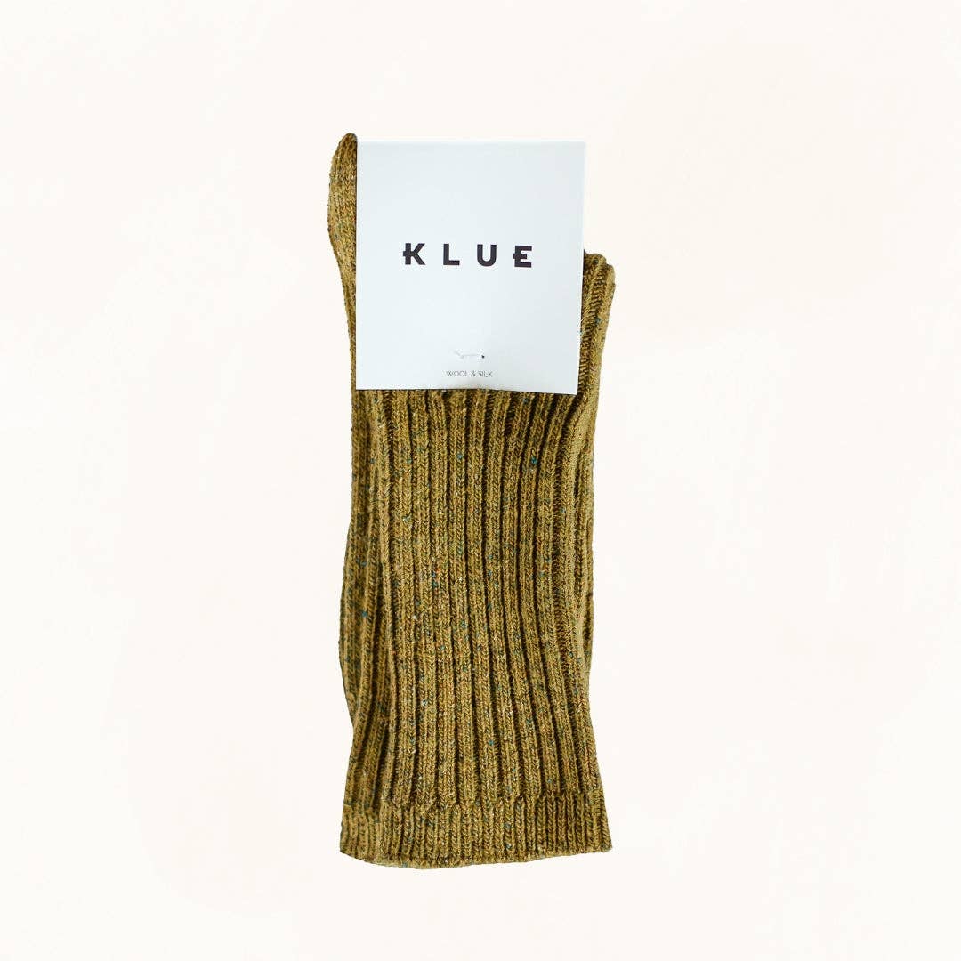 KLUE Seiden- und Wollsocken DUST STAR in Khaki