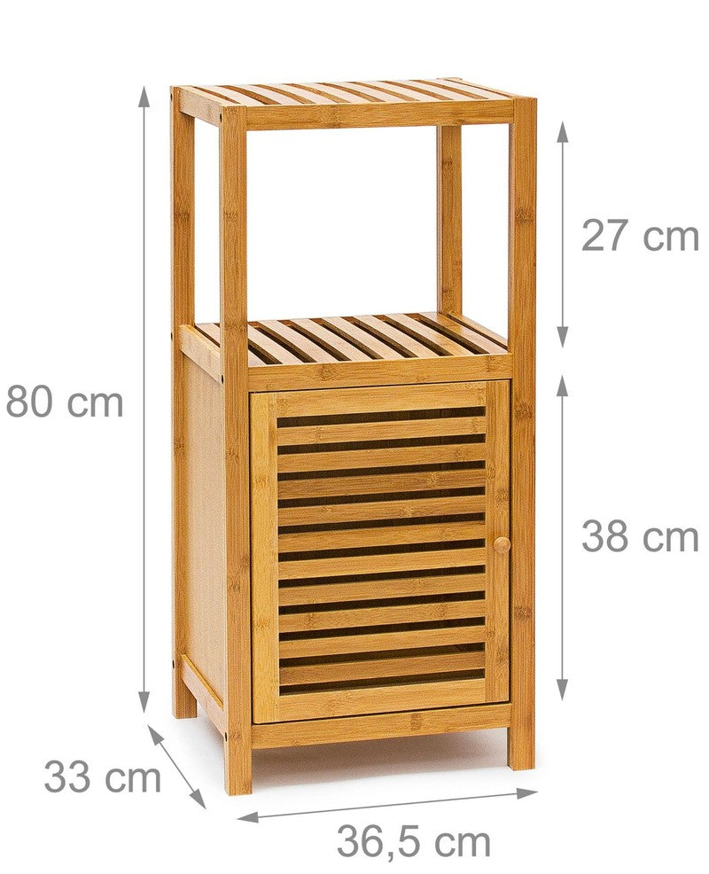 Bambus BADREGAL mit Tür und 3 Ablageflächen