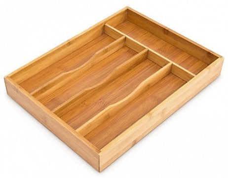 BESTECKKASTEN Schubladeneinsatz aus Bambus Holz 34×25×4,5cm