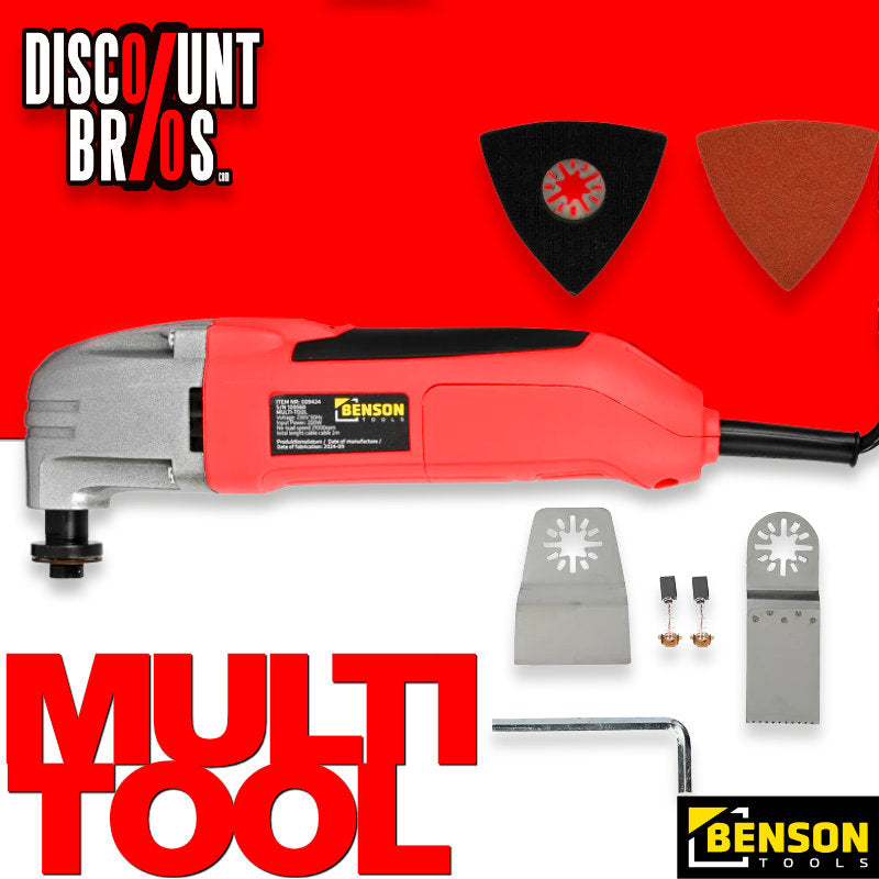 BENSON Multi Tool Set 180W 230V oscillierendes Multifunktionswerkzeug mit 7 teiligem Zubehör