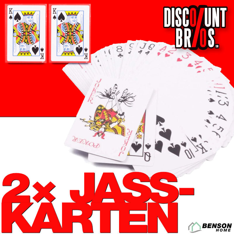 2er-Set Jasskarten POKERKARTEN Spielkarten Kartenspiel 2 Kartendeck