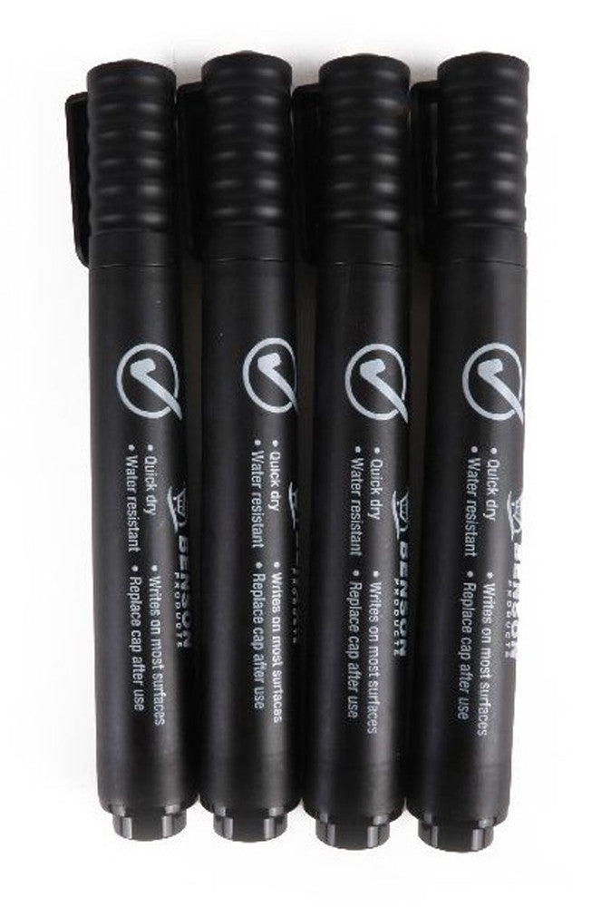 BENSON OFFICE PERMANENT-MARKER SET 4-teilig wasserfeste Filzstifte SCHWARZ