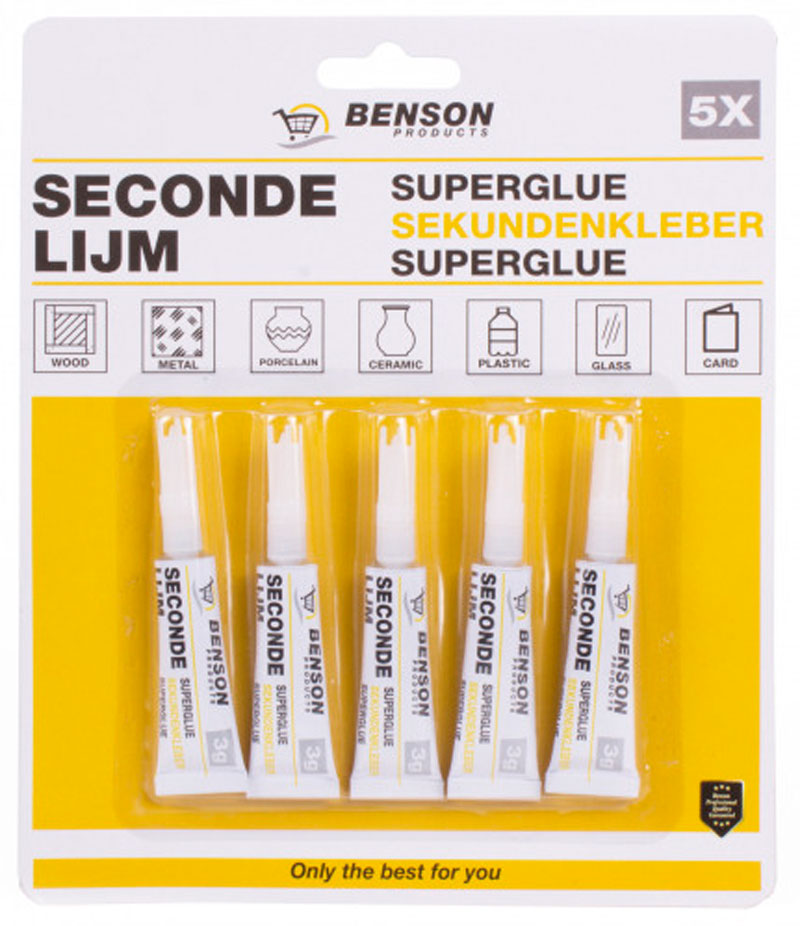 BENSON TOOLS Universal SEKUNDEN-KLEBER im 5er Pack