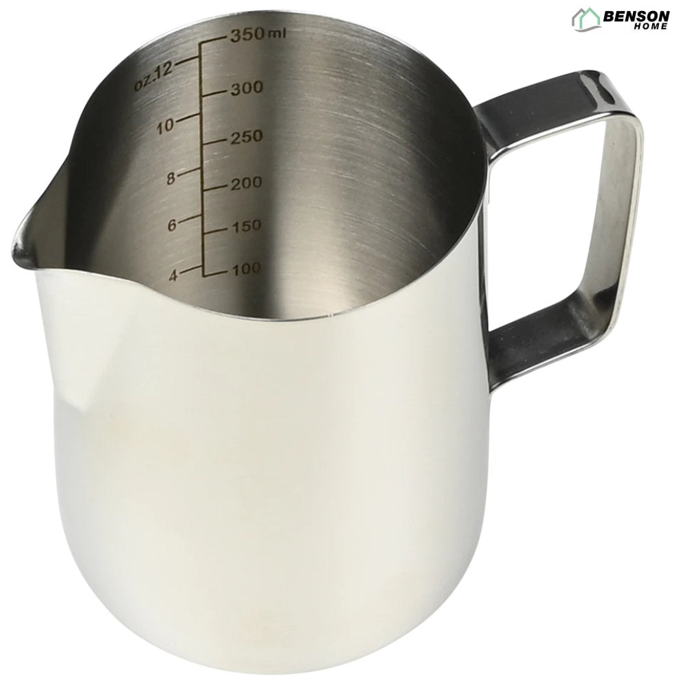 Barista Milchkännchen KRUG aus Edelstahl mit Messskala 350ml