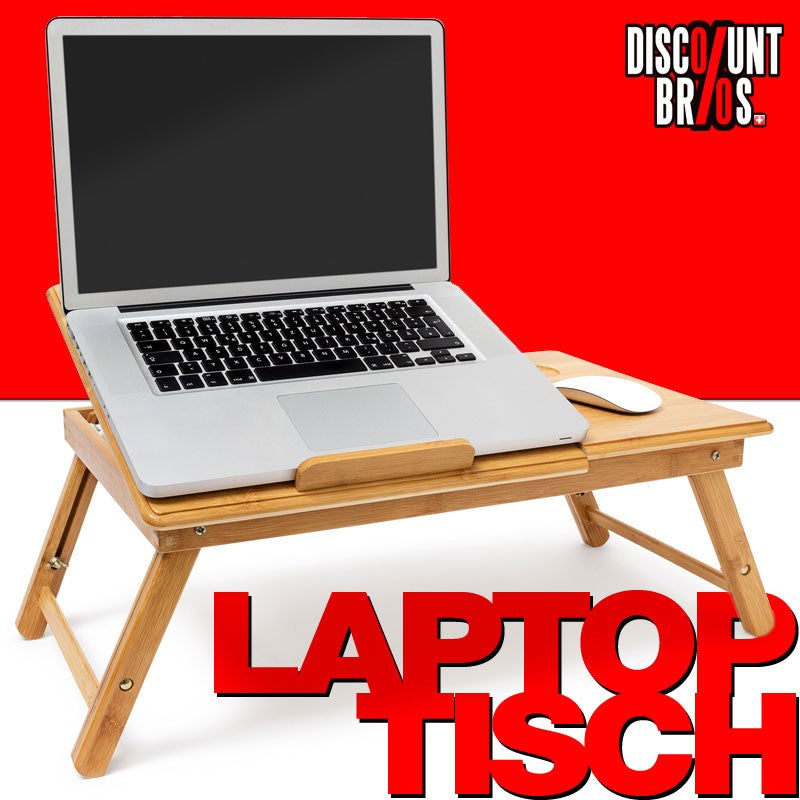Bambus LAPTOPTISCH Betttablett aus Bambus mit Schublade