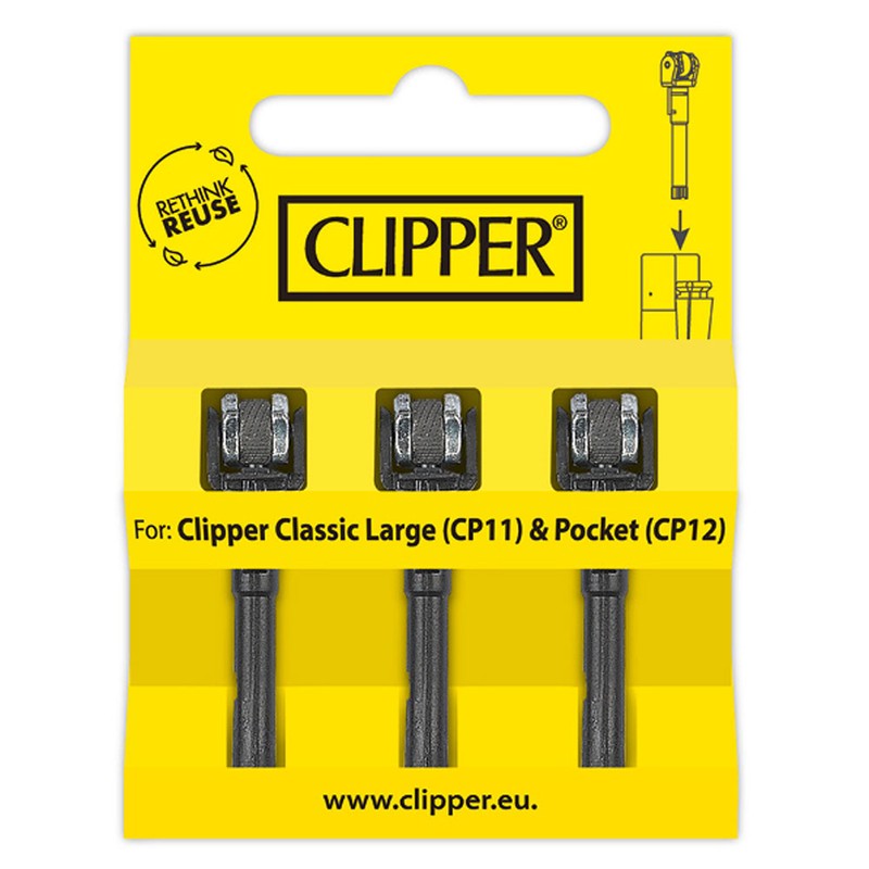 3er Blister FLINTSYSTEM für Feuerzeuge von CLIPPER