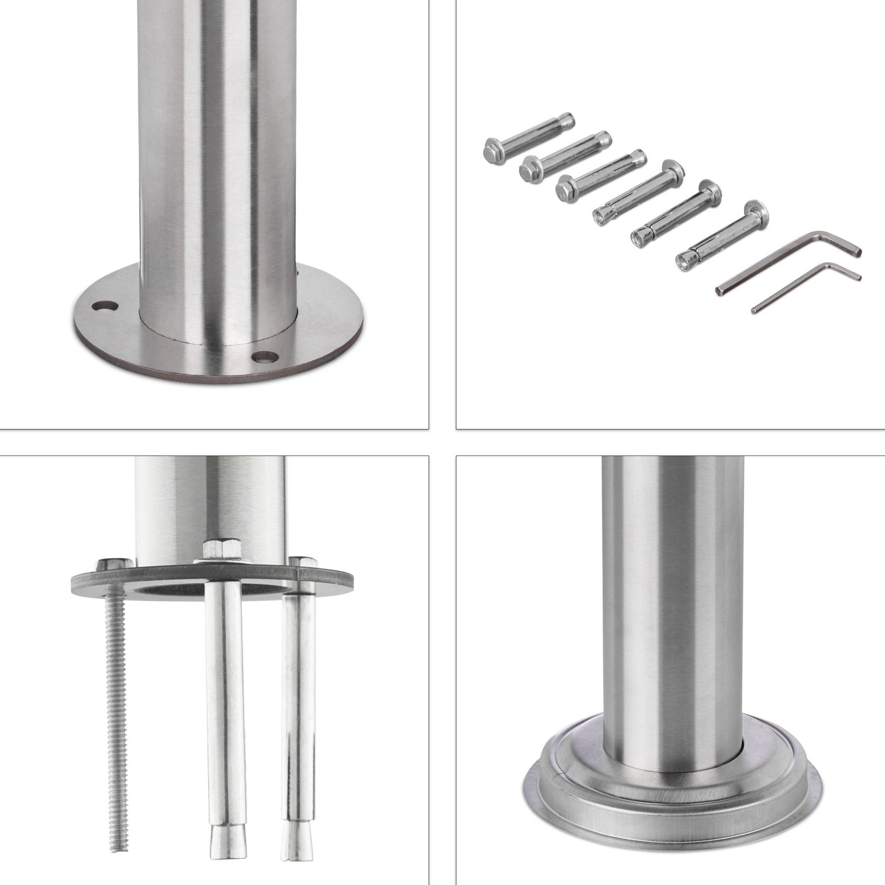 Edelstahl TREPPENGELÄNDER mit Handlauf und Pfosten 150×80cm