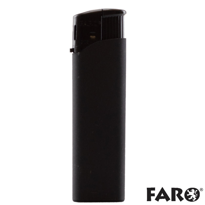50 Stk. FARO Elektronik FEUERZEUG Mattschwarz + Schwarz nachfüllbar 2