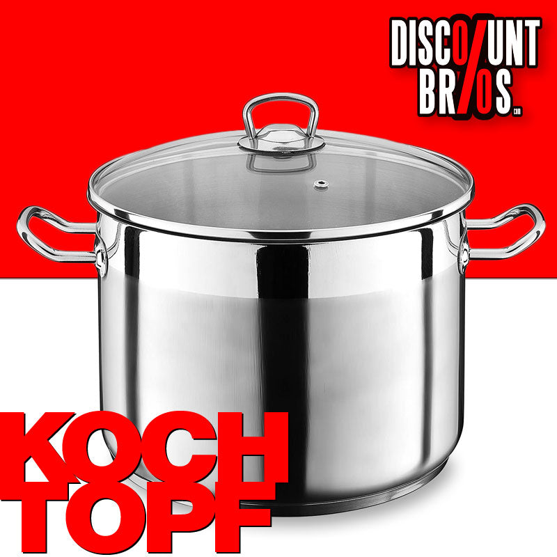 Edelstahl Universaltopf PFANNE mit Glasdeckel Ø26cm 10ltr