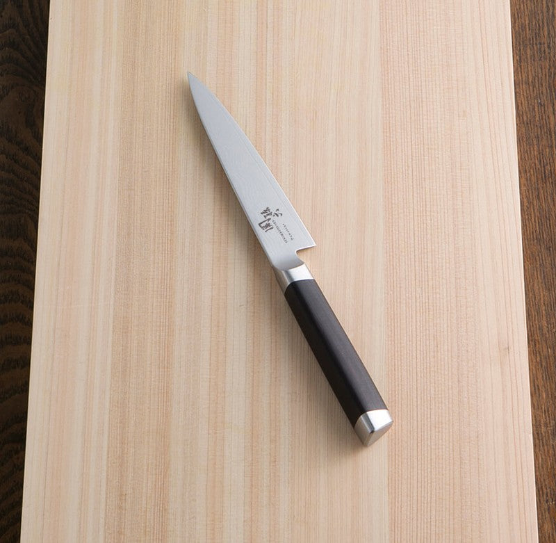 KAI SEKISOROKU Allzweckmesser Petty Messer mit Damaststahl-Klinge (120 mm) und Holzgriff SCHWARZBRAUN