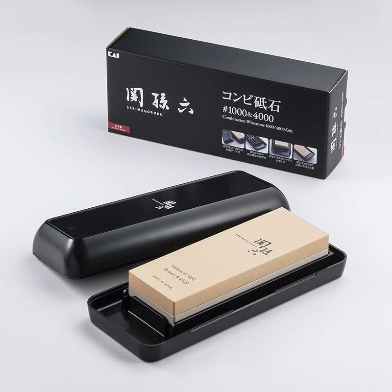 KAI SEKIMAGOROKU Kombi-Schleifstein 1000 & 4000 mit Aufbewahrungsbox