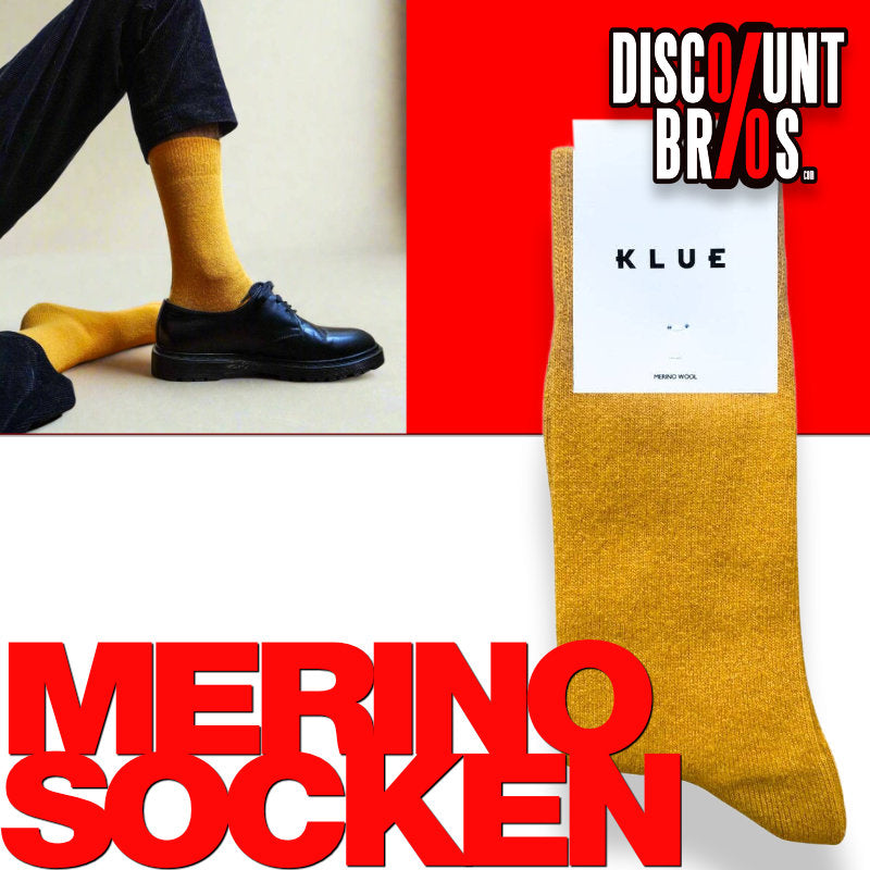 KLUE schlichte Socken aus Merinowolle | Mustard