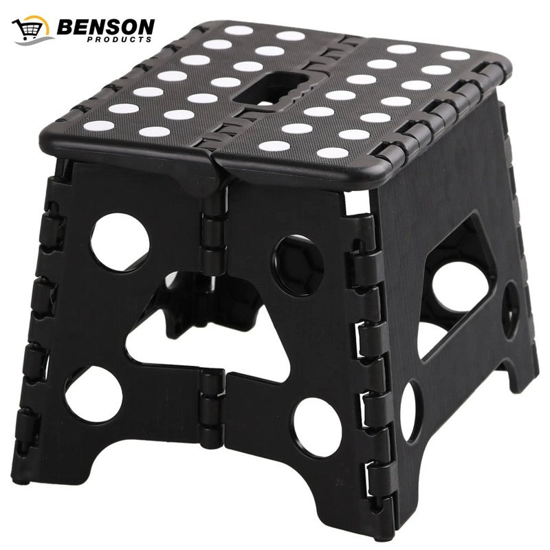 Klappbarer Hocker MINI KLAPPTRITT Klapphocker SCHWARZ -80kg