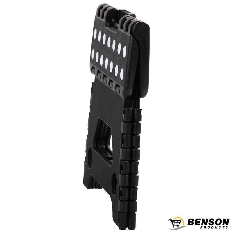 Klappbarer Hocker MINI KLAPPTRITT Klapphocker SCHWARZ -80kg