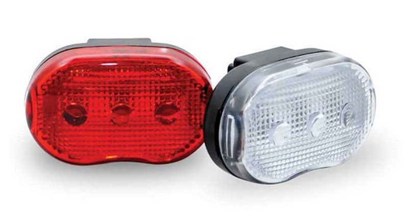 Front- + Rücklicht 3 LED VELOLICHT Fahrrad Frontleuchte und Rückleuchte