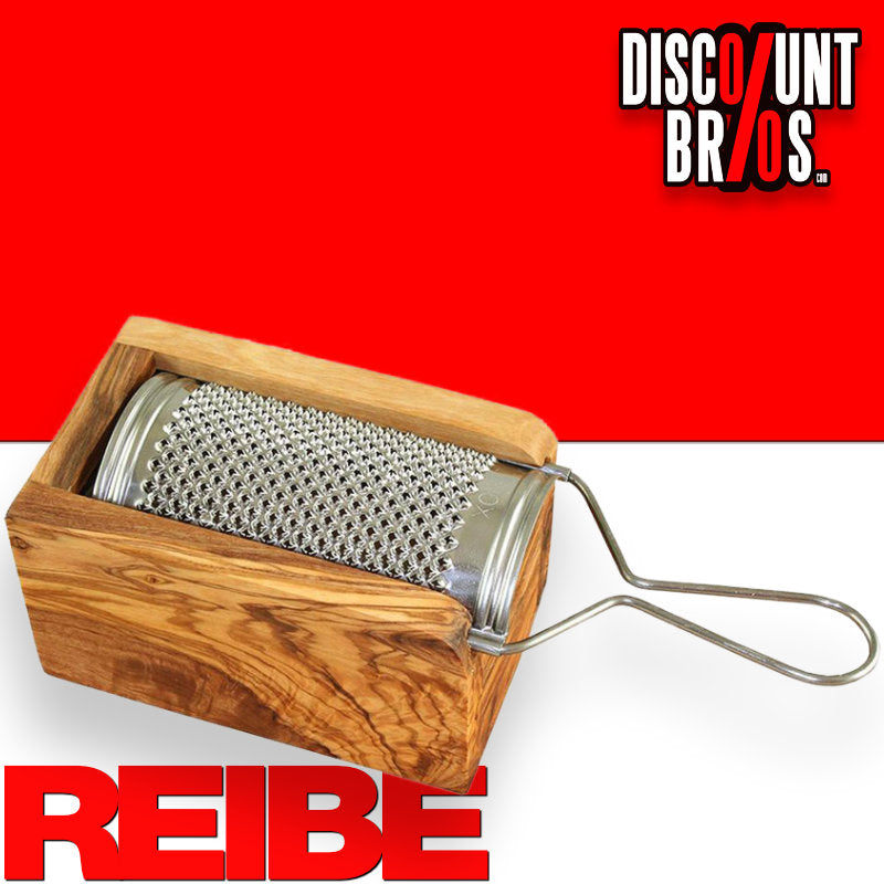 olivenholz-erleben | Hartkäse- und Muskatreibe gross aus Olivenholz | gefertigt in Deutschland