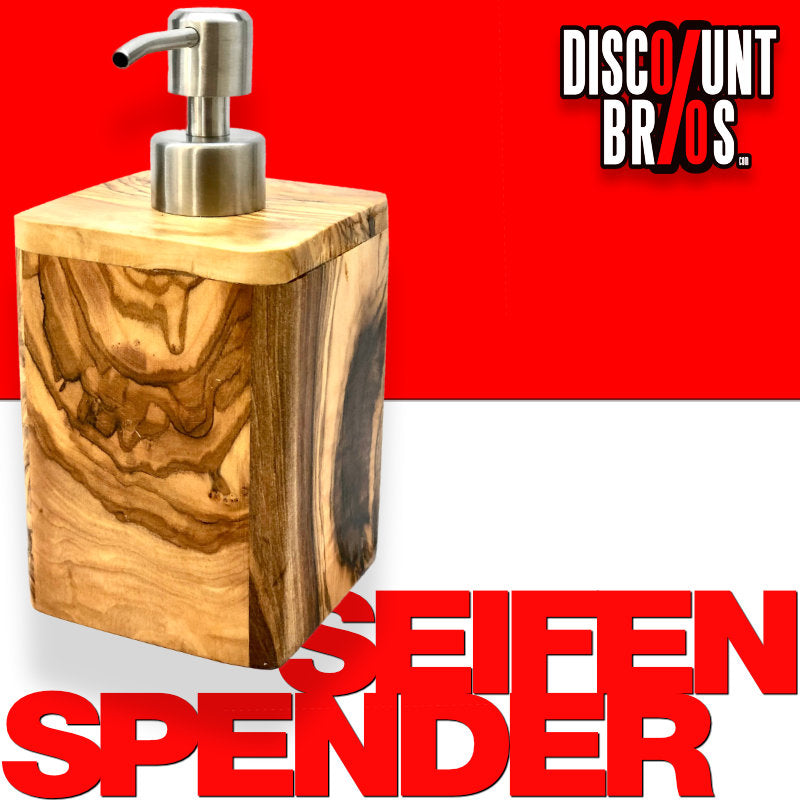 olivenholz-erleben | Seifenspender ENJOY mit Spender aus Edelstahl | gefertigt in Deutschland