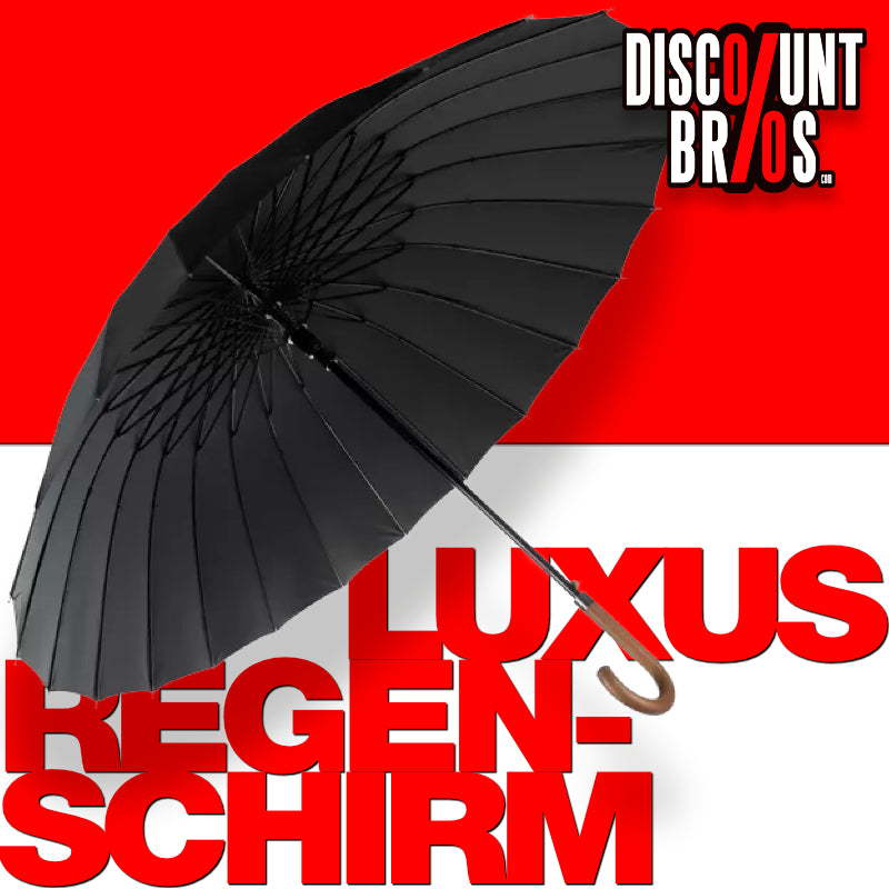 Schwarzer XXL REGENSCHIRM Regierungsschirm mit Automatiköffnung Ø145cm