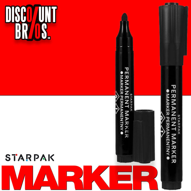 STARPAK wasserfester PERMANENT-MARKER Filzstift SCHWARZ