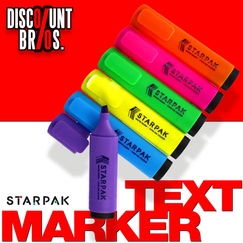 STARPAK TEXT-MARKER Filzstifte 6 FARBEN
