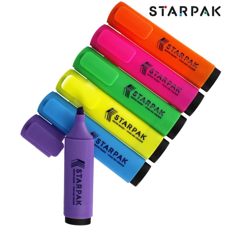 STARPAK TEXT-MARKER Filzstifte 6 FARBEN