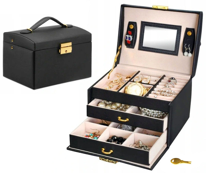 Schmuckkästchen SCHMUCK-KOFFER Abschliessbar SCHWARZ