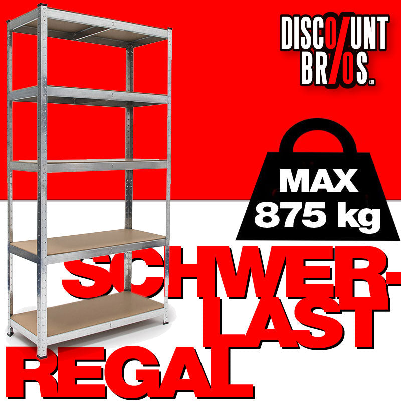 1L 180 x 90 x 40 cm Lagerregal SCHWERLASTREGAL Metallregal Steckregal Gestell Regal mit 5 Böden