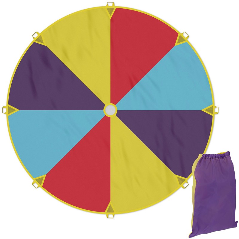 Regenbogen SCHWUNGTUCH Spieltuch für Kinder mit 8 Griffen und Tasche Ø2m