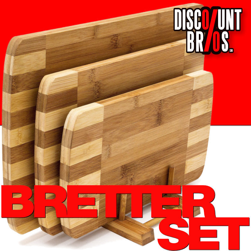3er-SET Bambus-Holz Küchenbretter SCHNEIDEBRETTER Tranchierbretter