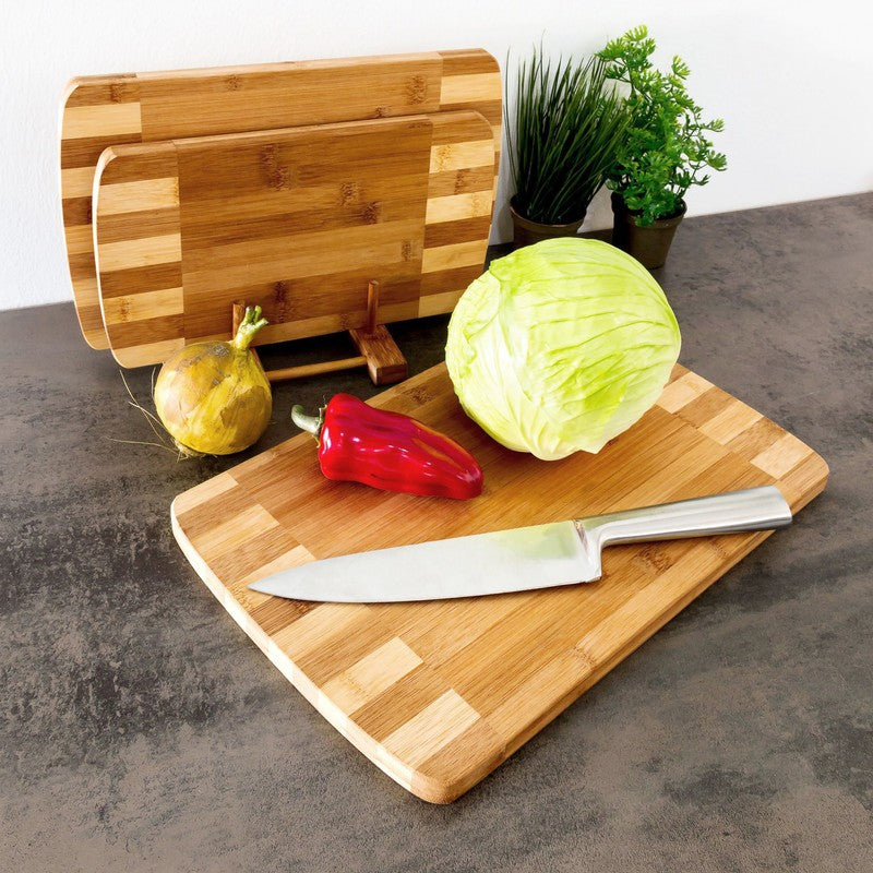 3er-SET Bambus-Holz Küchenbretter SCHNEIDEBRETTER Tranchierbretter