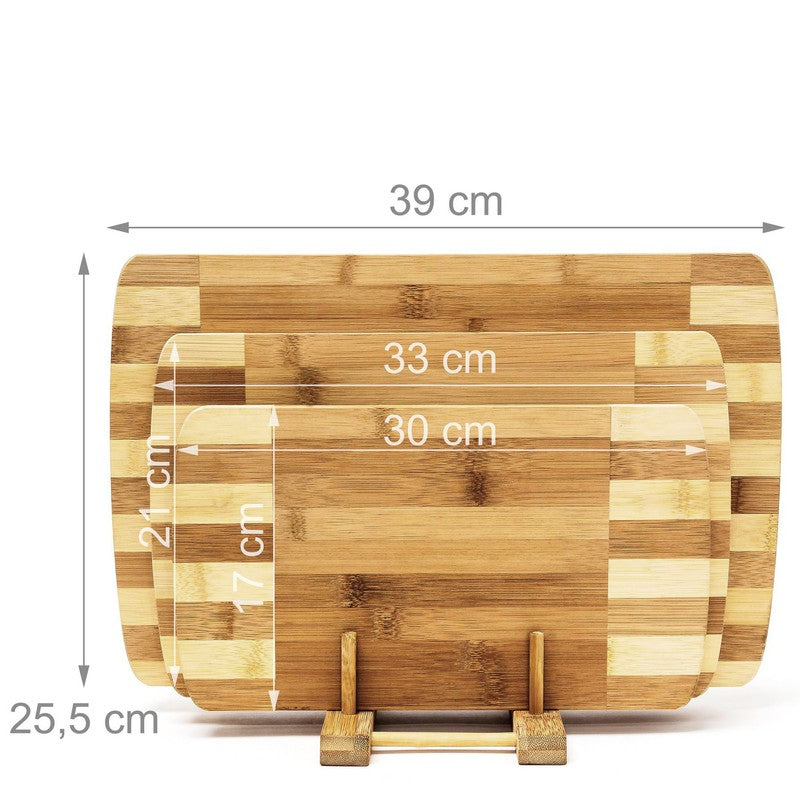 3er-SET Bambus-Holz Küchenbretter SCHNEIDEBRETTER Tranchierbretter