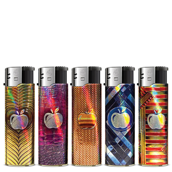 10 Stk. TQ Elektronik FEUERZEUG "PRECIOUS APPLE" mit metallischem Glanz