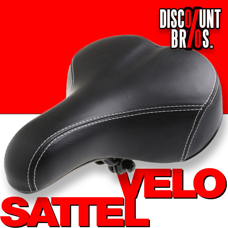 Komfort VELO SATTEL Fahrradsattel Velosattel mit Doppelfeder SCHWARZ