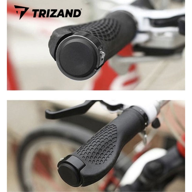 Velo Fahrrad LENKERGRIFFE Gummi + Alu SCHWARZ von TRIZAND
