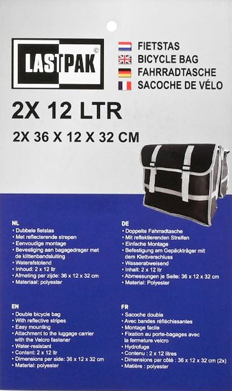 Velo- Fahrrad- DOPPEL- GEPÄCKTASCHEN Fahrradtasche für Gepäckträger 2×12l