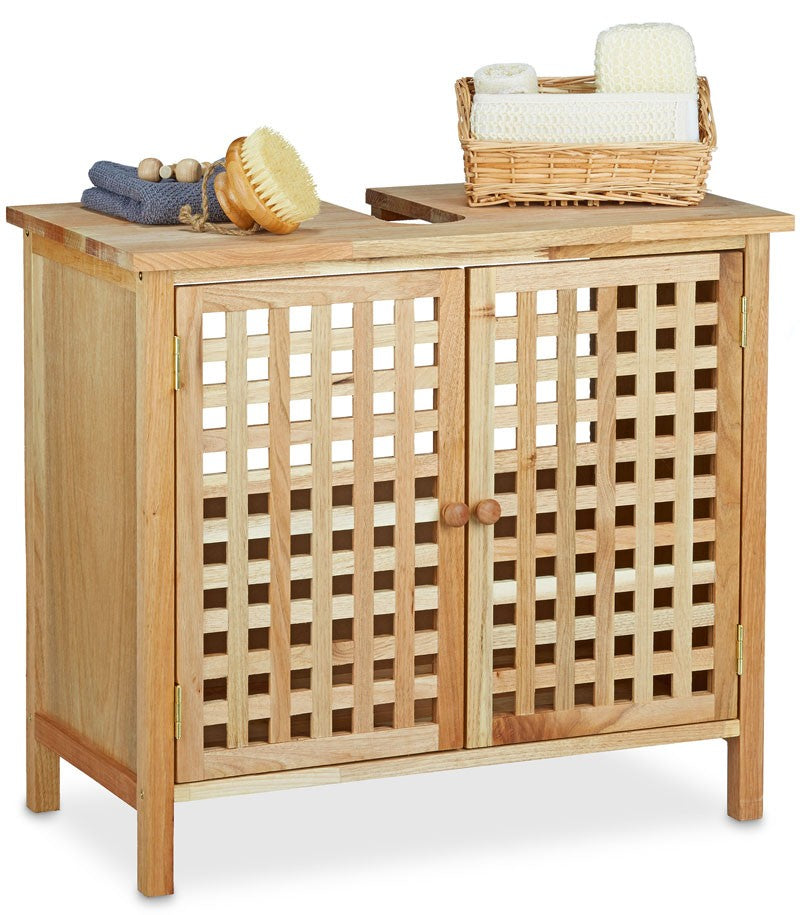 Waschbeckenunterschrank UNTERSCHRANK Waschbeckenschrank aus Walnuss