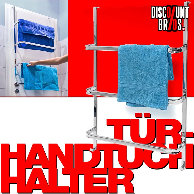 Edler TÜR-HANDTUCHHALTER Chrom mit 3 Stangen XL