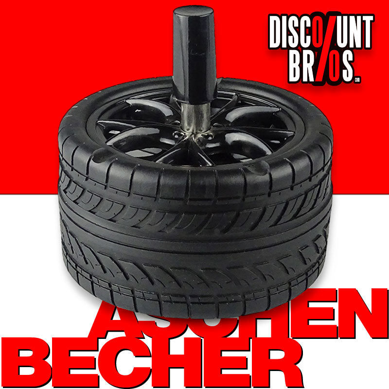 Drehaschenbecher DREH-ASCHENBECHER Aschenbecher REIFEN SCHWARZ oder ROT Ø10cm